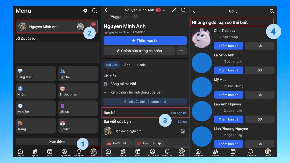 Hướng dẫn cách xem gợi ý kết bạn trên Facebook trên điện thoại