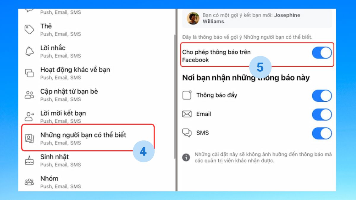 Hướng dẫn cách bật/tắt gợi ý kết bạn trên Facebook trên điện thoại - bước 3