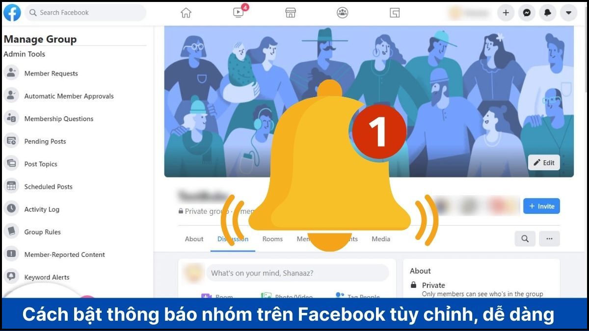 Cách bật thông báo nhóm trên Facebook tùy chỉnh, dễ dàng