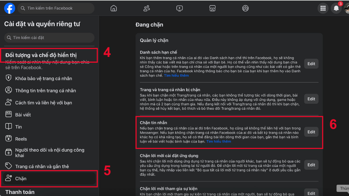 Cách bỏ chặn khi đã xóa tin nhắn trên Messenger bằng máy tính - bước 2