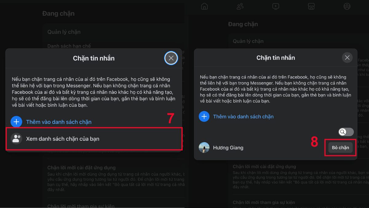 Cách bỏ chặn khi đã xóa tin nhắn trên Messenger bằng máy tính - bước 3