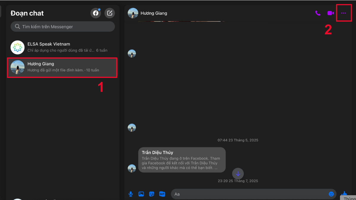 Hướng dẫn cách chặn và bỏ chặn trên Messenger trên máy tính - bước 1