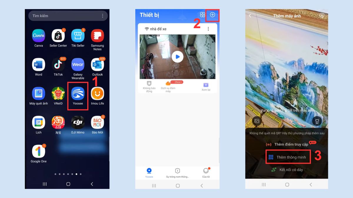Cài đặt camera Yoosee trên điện thoại OPPO - bước 1
