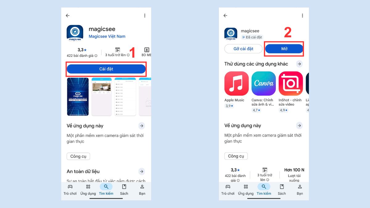 Cài đặt camera Magicsee trên điện thoại OPPO - bước 1