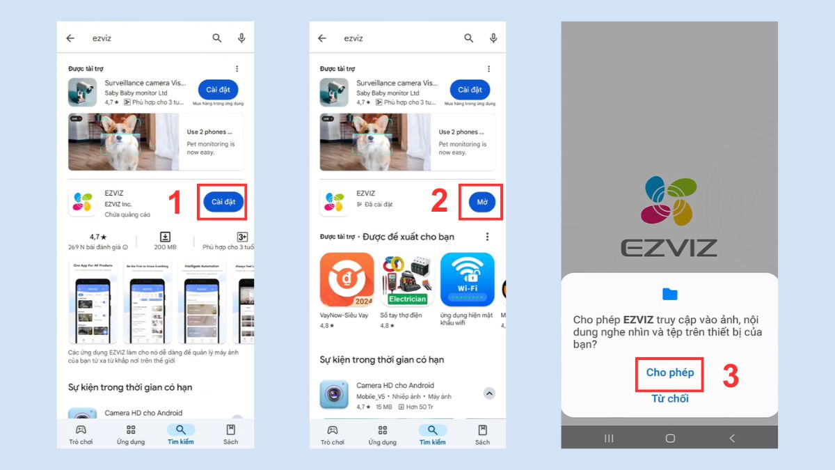 Cài đặt camera EZVIZ trên điện thoại OPPO - bước 1