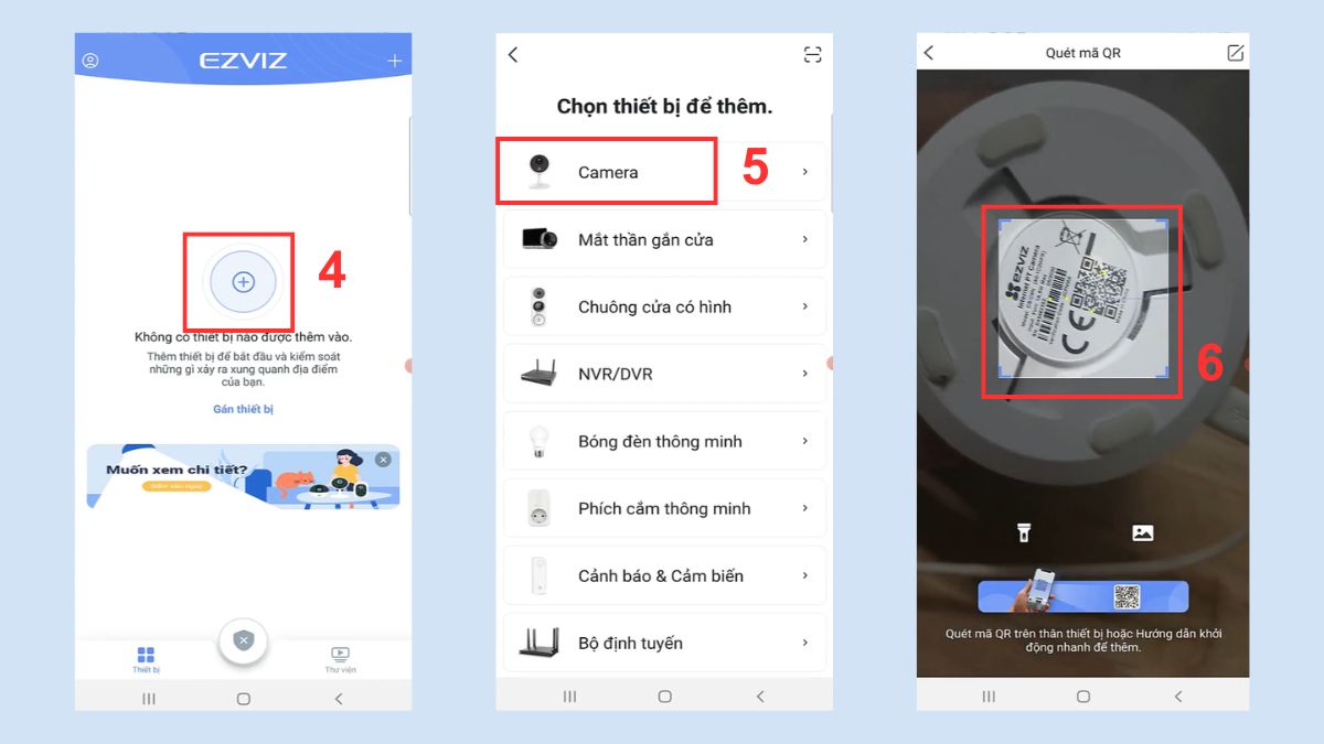 Cài đặt camera EZVIZ trên điện thoại OPPO - bước 2