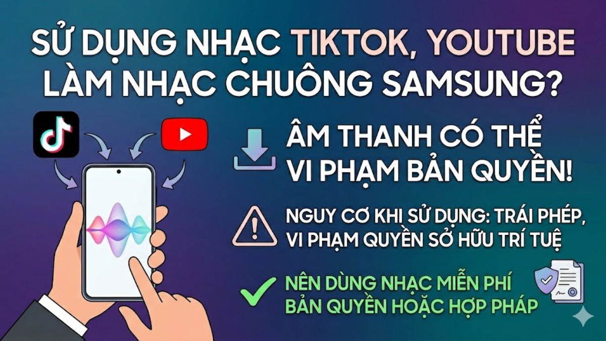 Có nên sử dụng âm thanh từ TikTok, YouTube làm nhạc chuông Samsung?