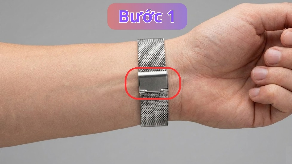 Cách cắt dây đồng hồ dạng lưới - bước 1