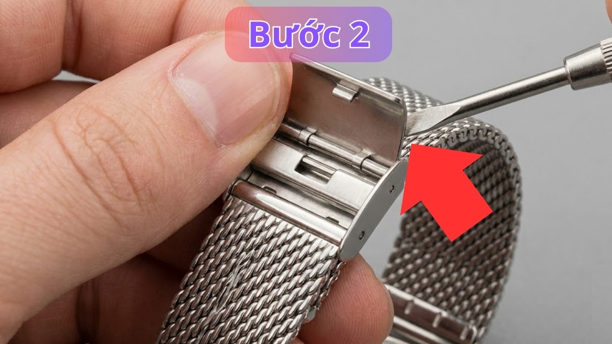 Cách cắt dây đồng hồ dạng lưới - bước 2