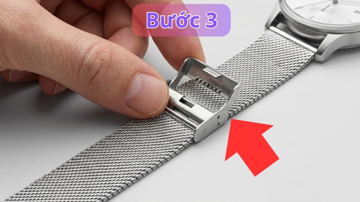 Cách cắt dây đồng hồ dạng lưới - bước 3