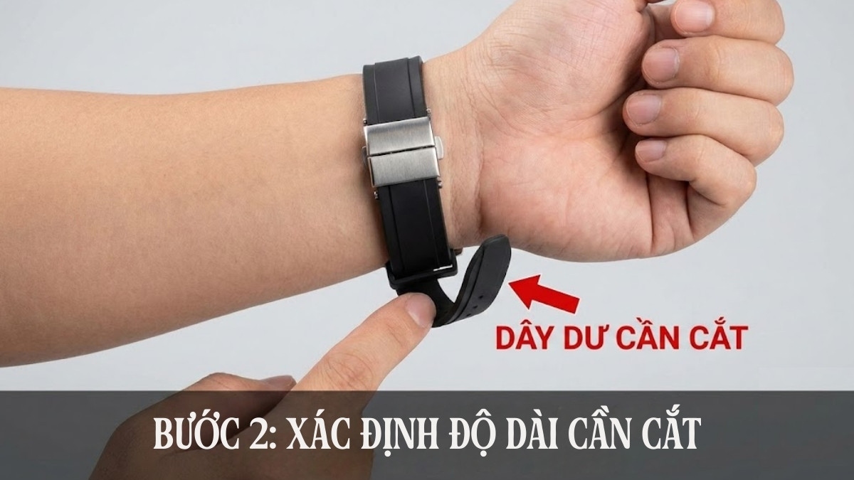 Cách cắt dây đồng hồ da, cao su - bước 2