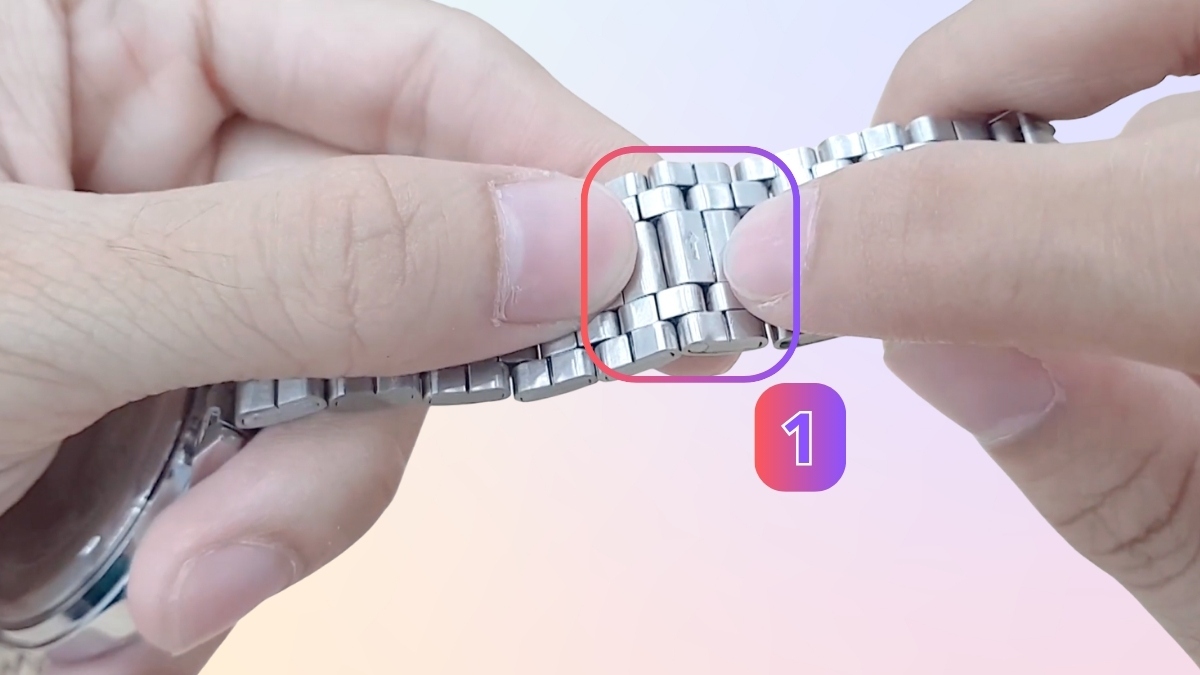 Cách cắt dây đồng hồ kim loại - bước 1