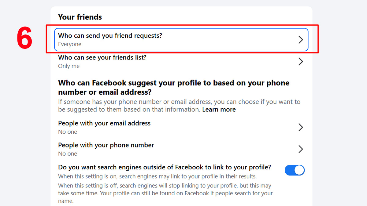 Cách chặn lời mời kết bạn trên Facebook bằng máy tính/PC - bước 4