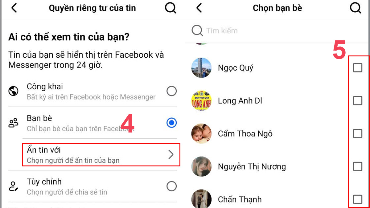 Cách chặn người khác xem story Facebook trên điện thoại - bước 3
