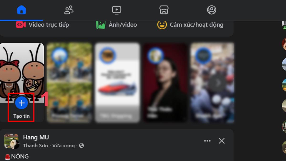 Cách chặn người khác xem story Facebook trên máy tính - bước 1