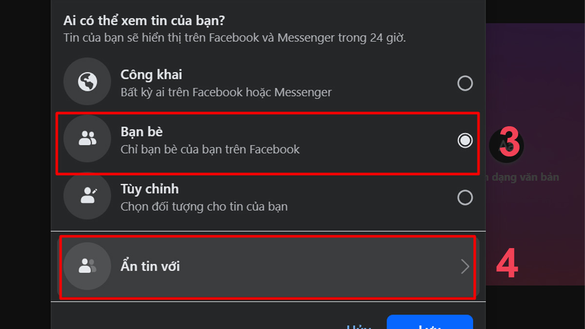 Cách chặn người khác xem story Facebook trên máy tính - bước 3