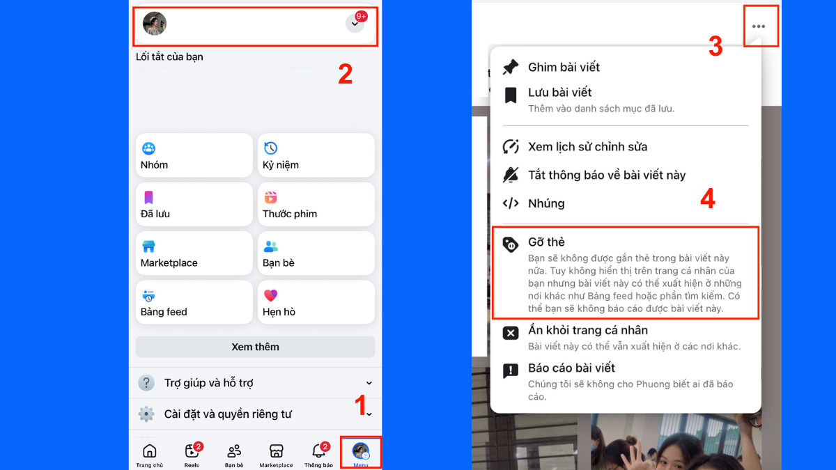 Cách xóa riêng ảnh hay bài viết cụ thể được tag trên facebook