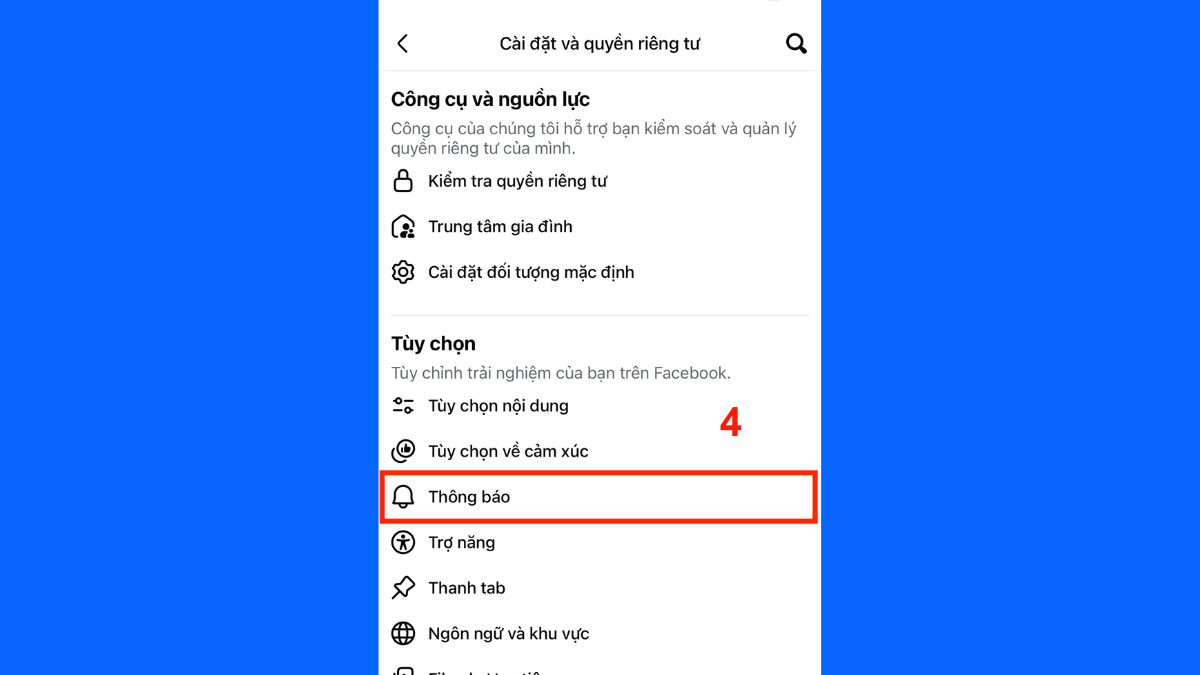 Cách chặn tag @mọi người trên Facebook bằng điện thoại - bước 2