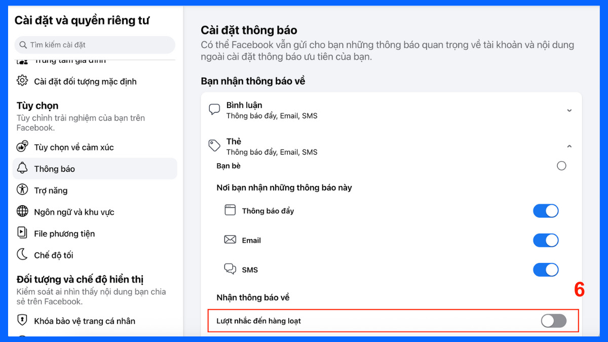 Cách chặn tag @mọi người trên Facebook bằng máy tính - bước 3