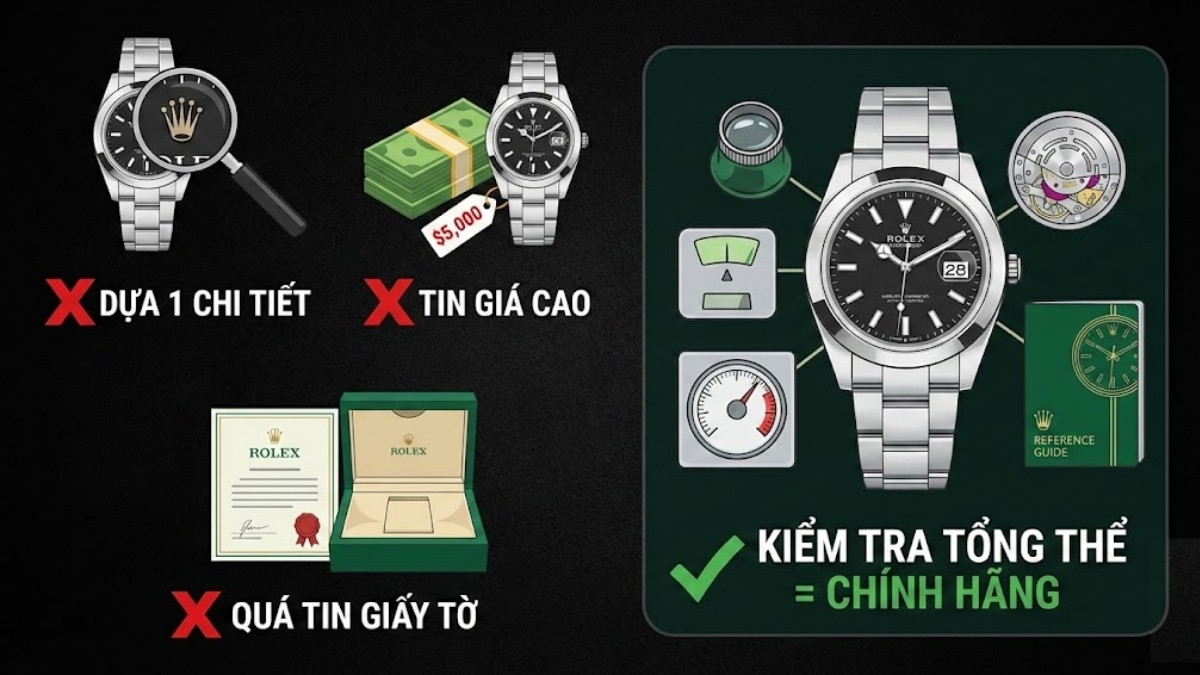 Những sai lầm thường mắc phải khi check đồng hồ Rolex chính hãng