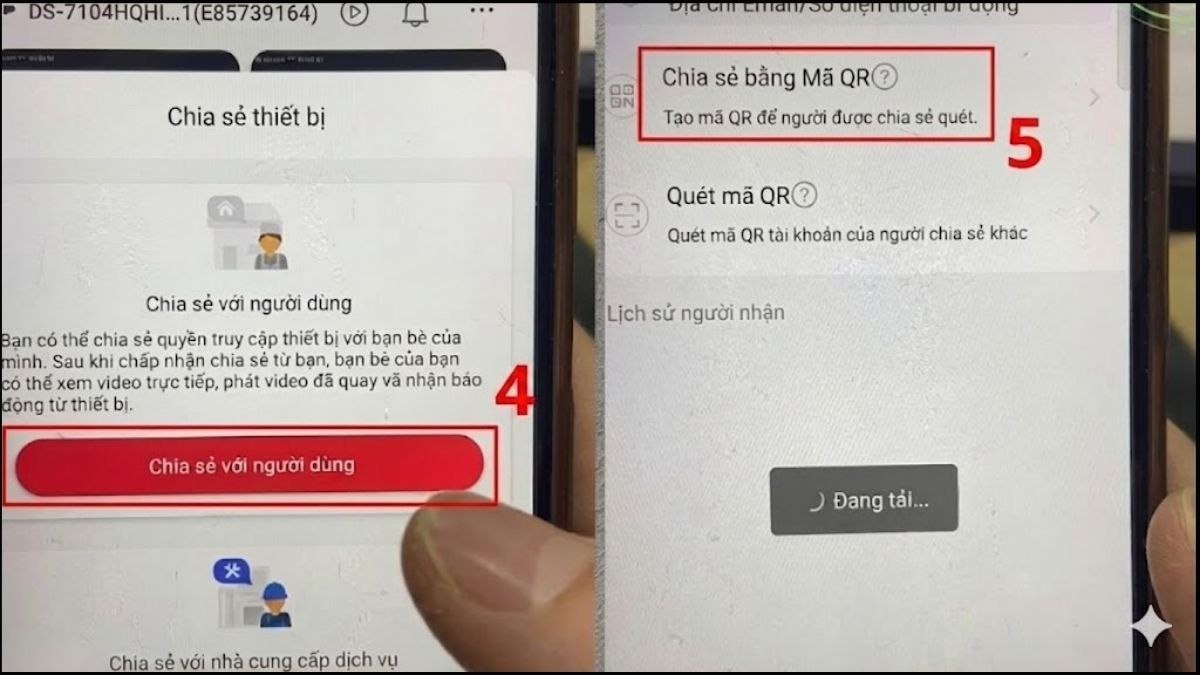 Chia sẻ camera Hik-Connect - bước 2,3