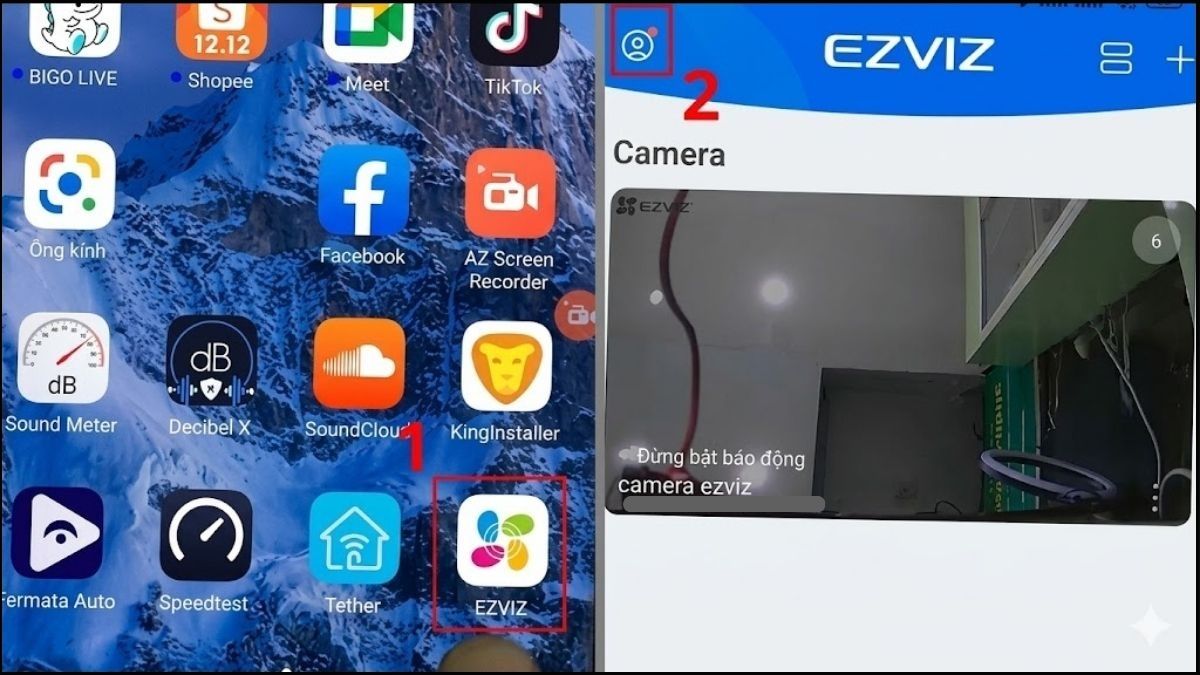 Chia sẻ camera Ezviz - bước 1