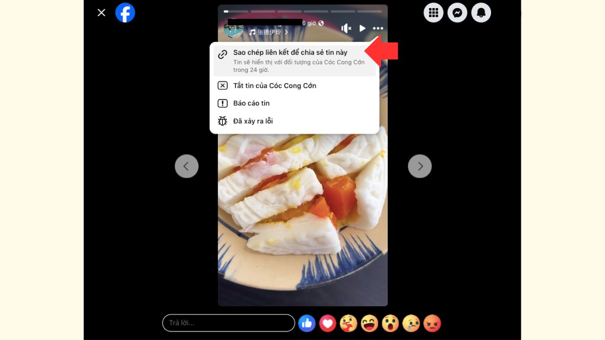 Cách chia sẻ story của người khác trên Facebook trên máy tính - bước 2