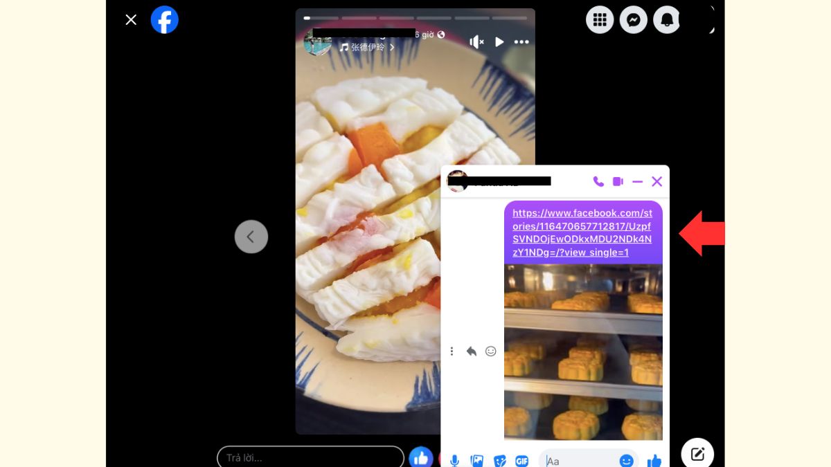 Cách chia sẻ story của người khác trên Facebook trên máy tính - bước 3