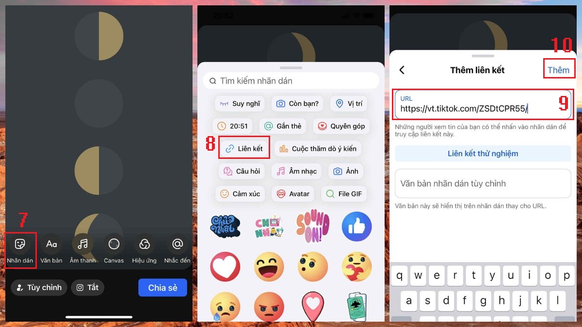 Cách chia sẻ video TikTok lên story Facebook qua link - bước 3
