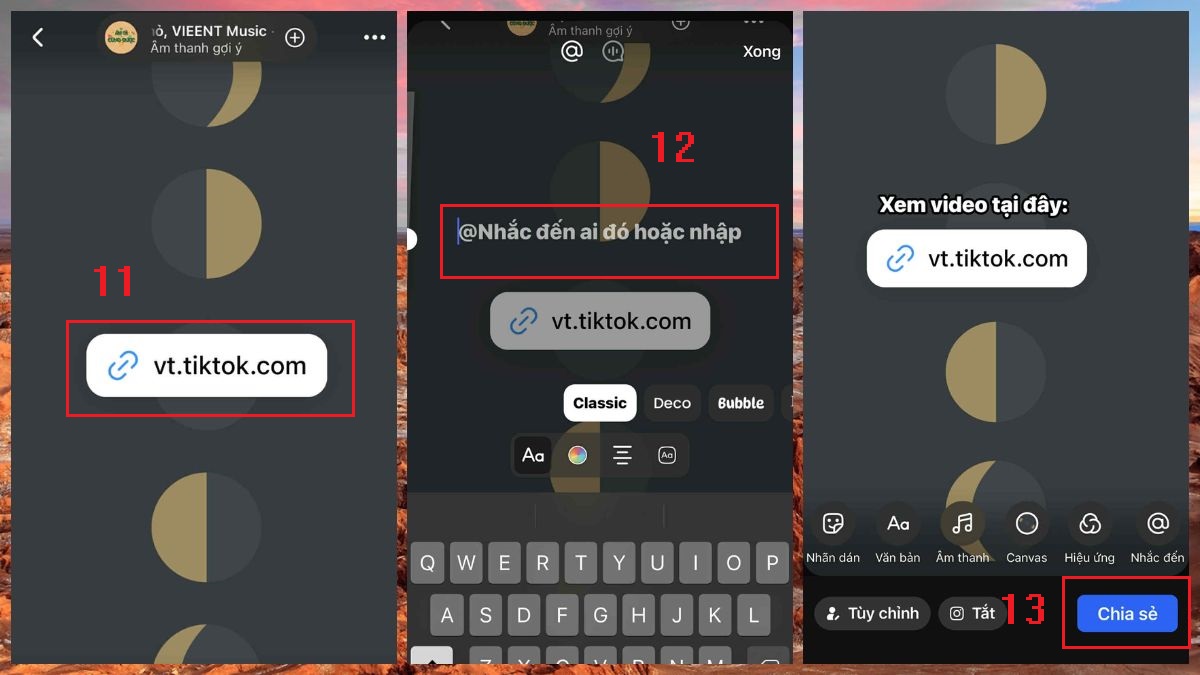 Cách chia sẻ video TikTok lên story Facebook qua link - bước 4