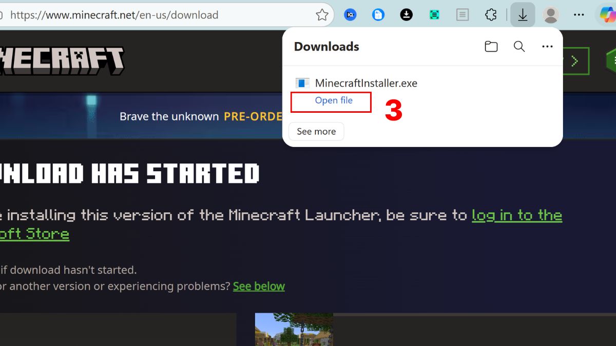 Cài tải và cài đặt Minecraft trên PC - bước 2