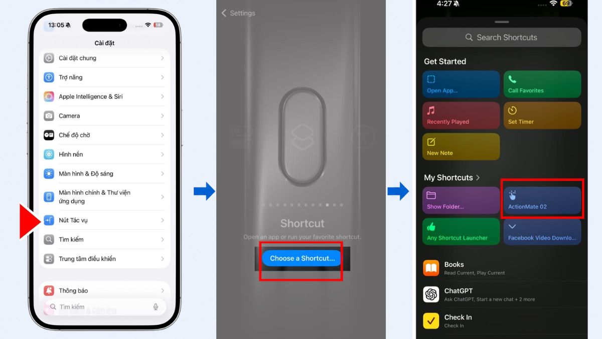 Cách chụp màn hình iPhone 15 (Plus/Pro/Pro Max) găn shortcut vào action button
