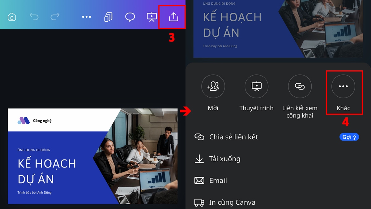 Hướng dẫn cách chuyển Canva sang PowerPoint trên điện thoại - bước 2