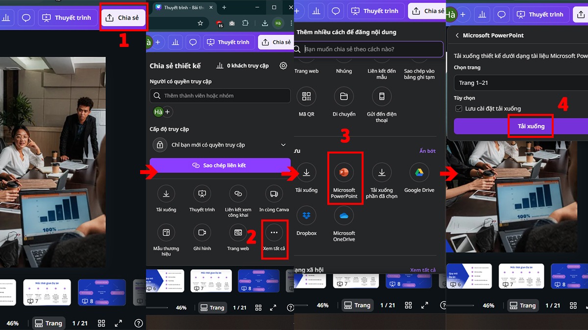 Cách chuyển Canva sang PowerPoint trực tiếp