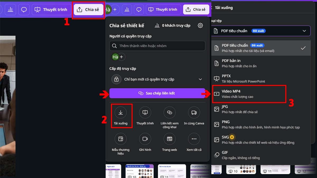 Cách chuyển từ Canva sang PowerPoint không mất hiệu ứng - bước 1