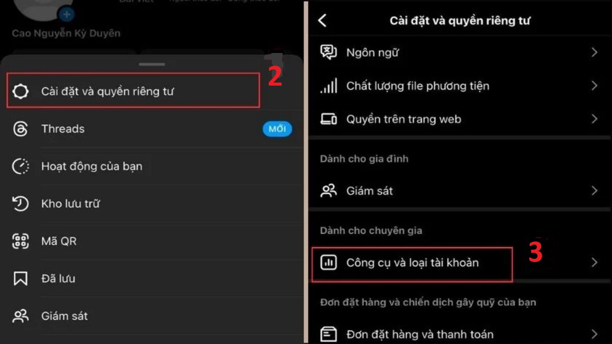 Cách chuyển từ tài khoản cá nhân sang doanh nghiệp Instagram - bước 2