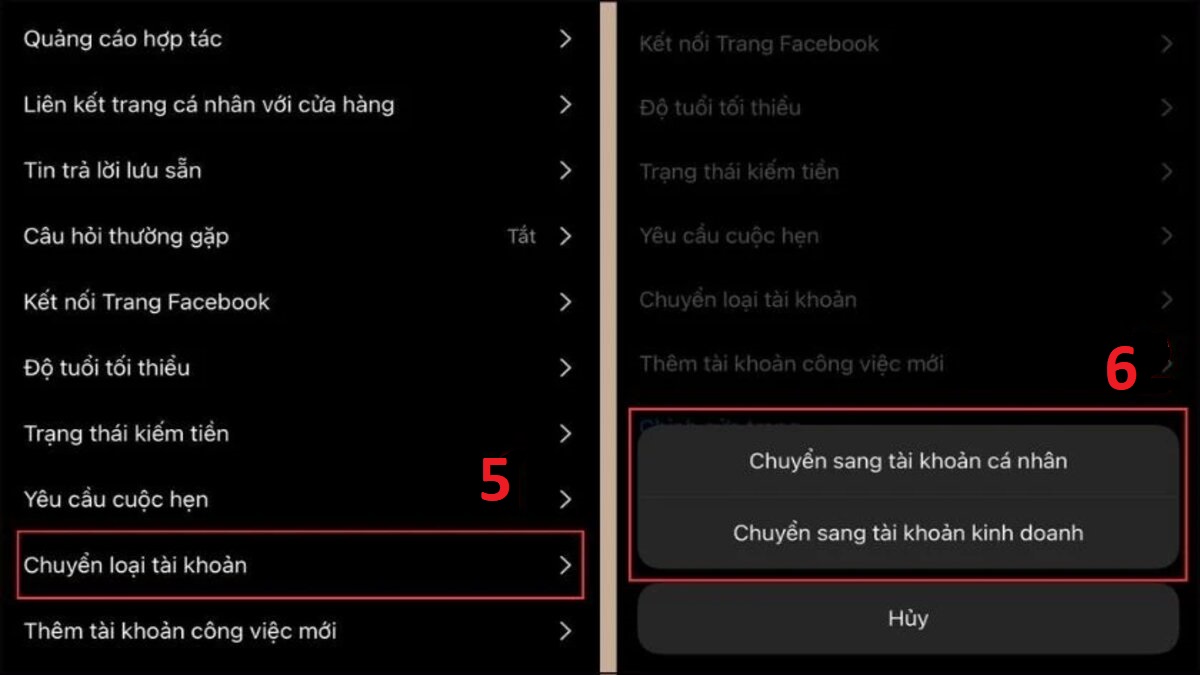 Cách chuyển tài khoản doanh nghiệp thành cá nhân Instagram từng bước - bước 3