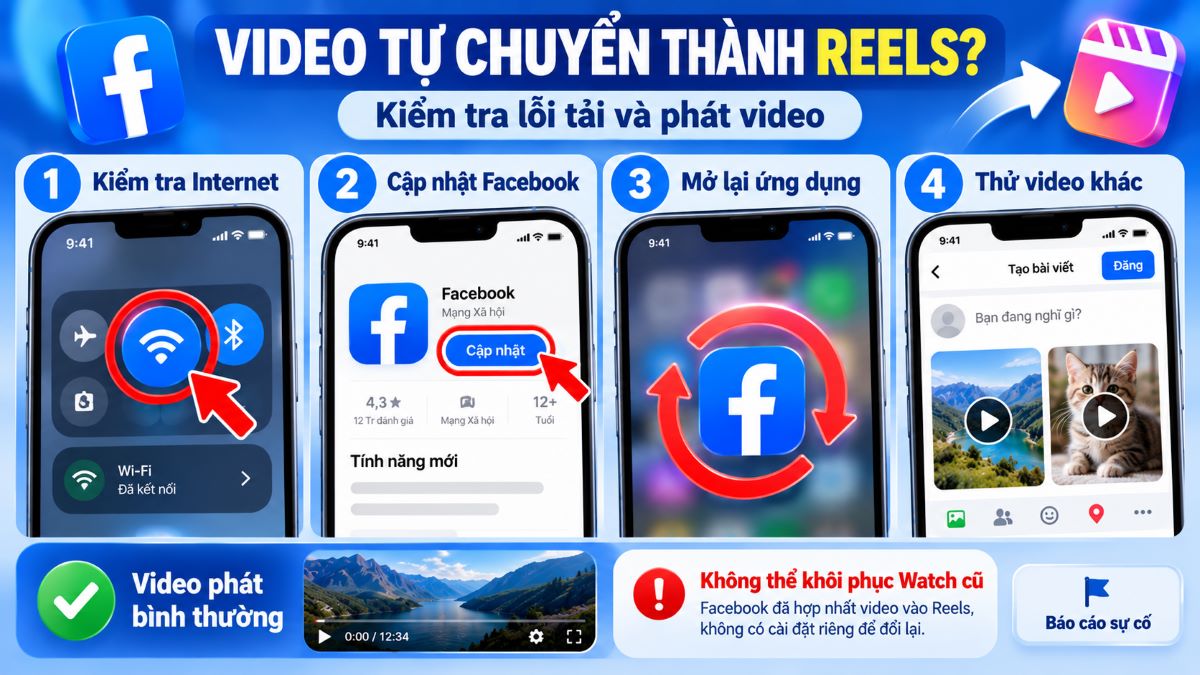 Cách khắc phục lỗi Facebook tự chuyển video thành Reels