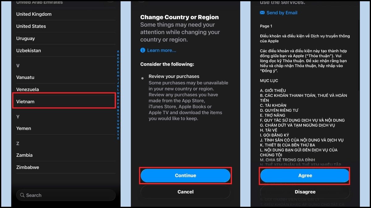 Cách chuyển vùng App Store từ Singapore về Việt Nam - bước 4