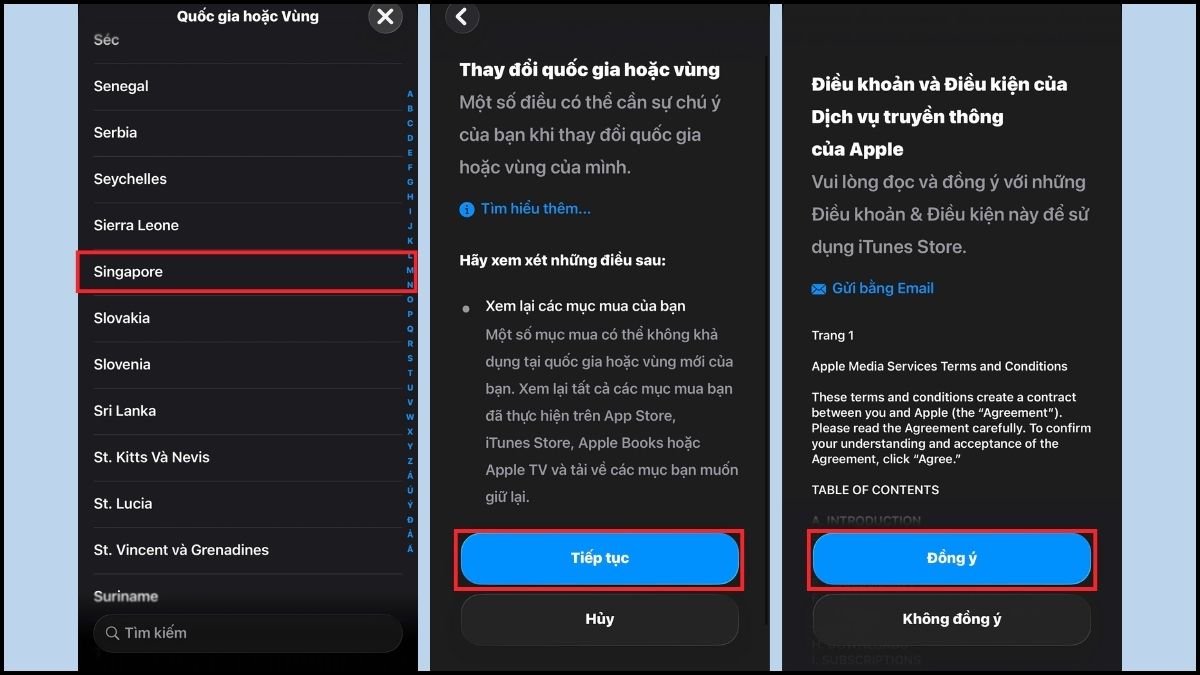 Cách chuyển vùng iPhone sang Singapore bằng điện thoại - bước 4