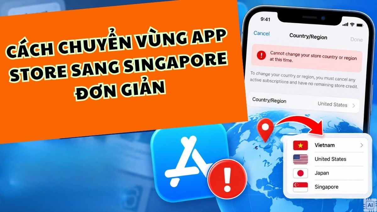 Cách chuyển vùng App Store sang Singapore đơn giản