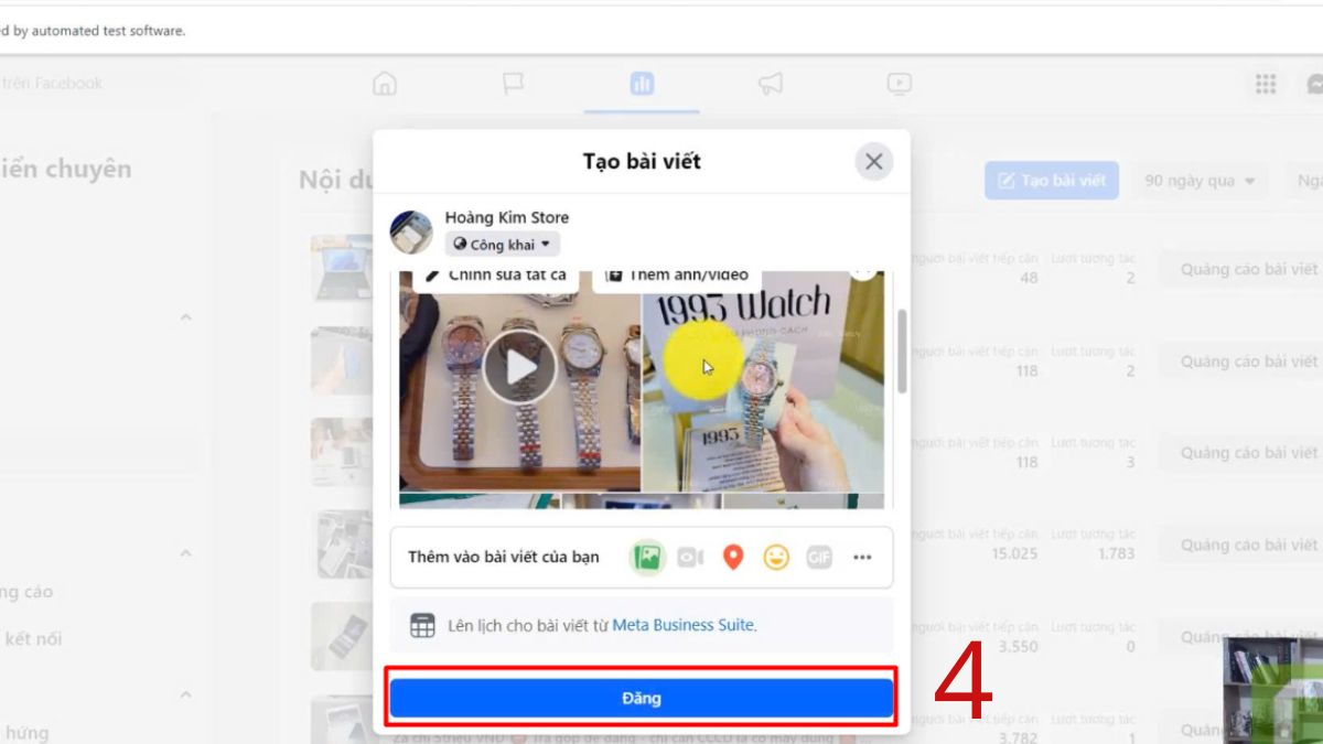 Hướng dẫn cách đăng bài trên Fanpage Facebook - bước 3
