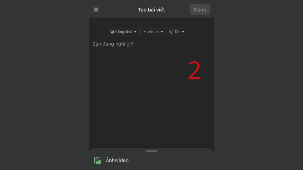 Cách đăng bài Facebook trên điện thoại - bước 2