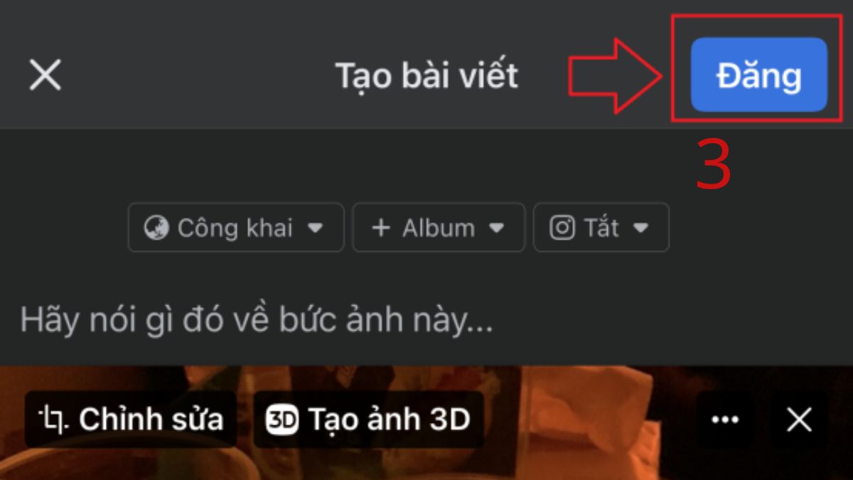 Cách đăng bài Facebook trên điện thoại - bước 3