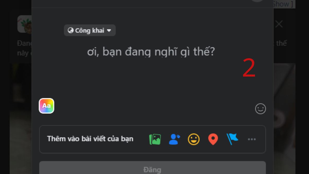 Cách đăng bài Facebook trên máy tính - bước 2