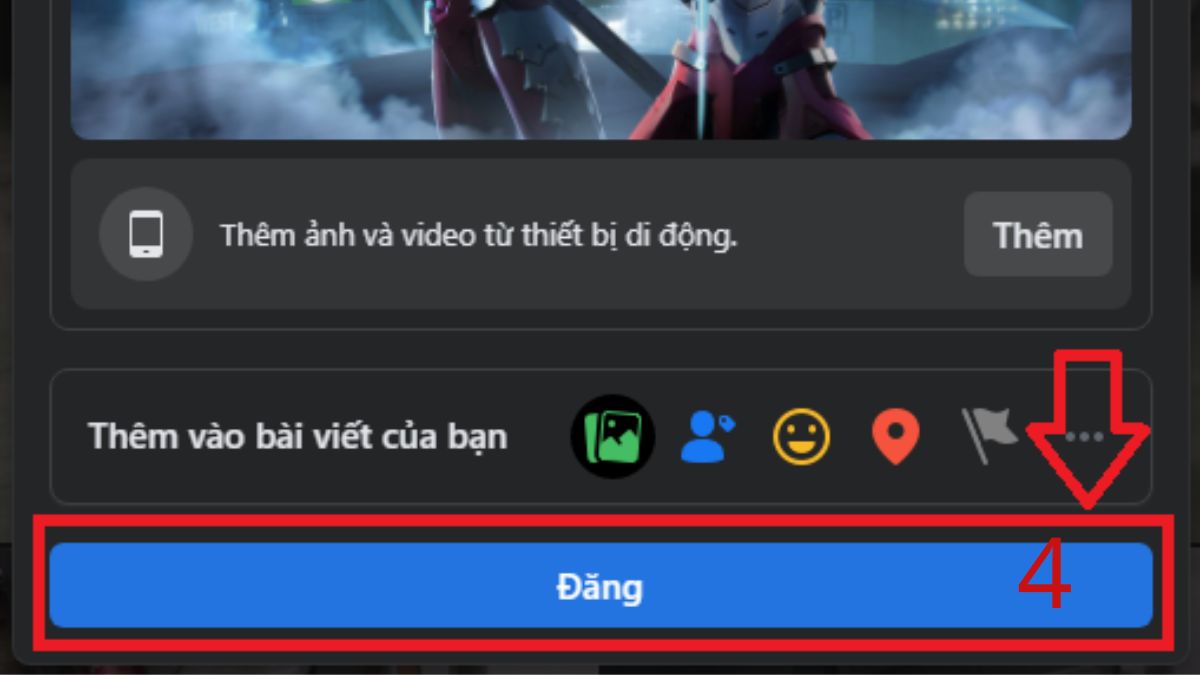 Cách đăng bài Facebook trên máy tính - bước 4