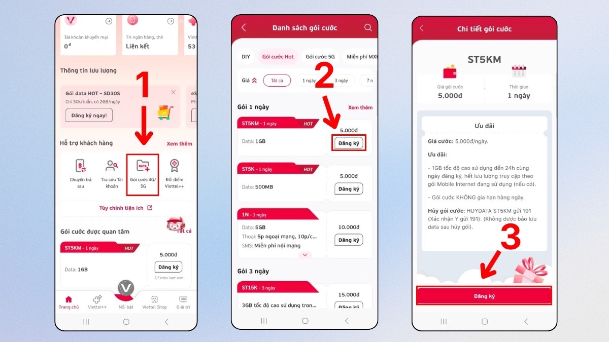 cách đăng ký 4G Viettel qua my viettel - bước 1
