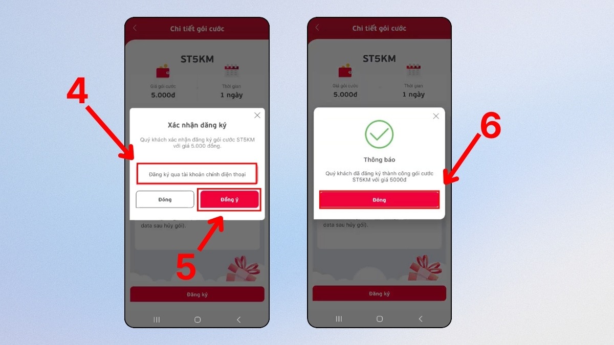 cách đăng ký 4G Viettel qua my viettel - bước 2,3