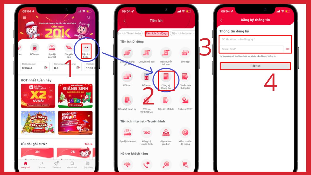 Đăng ký sim chính chủ qua app My Viettel - bước 1