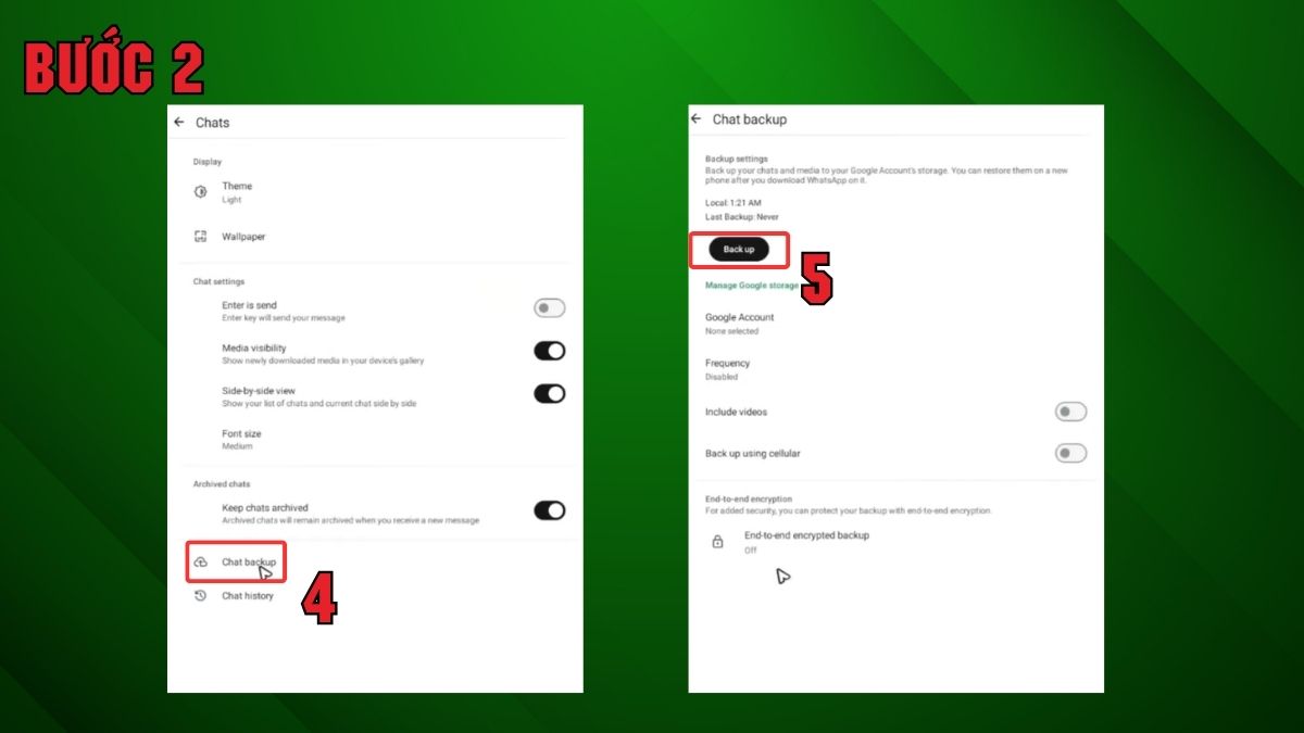 Cách đăng xuất WhatsApp Business - bước 2